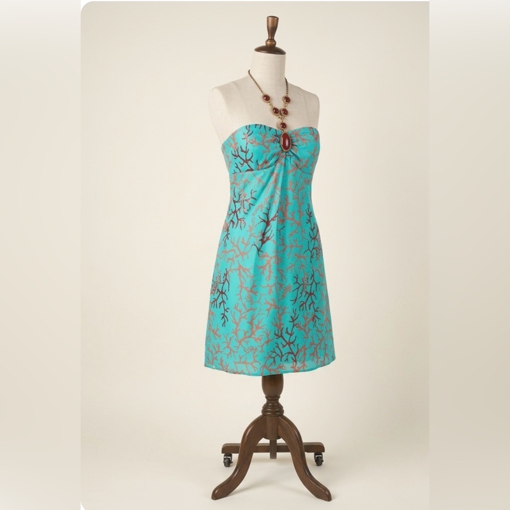 Rare Lilly Pulitzer Jubilee Brayden Silk Necklace Dress Connect the Coral Coasta